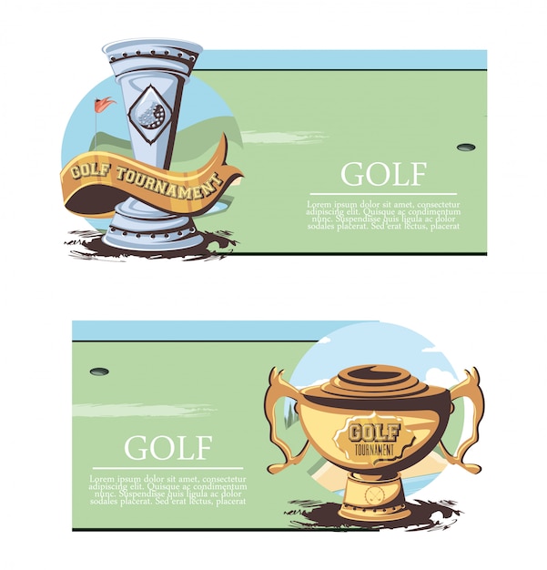 Banner Set trophies golf tournament