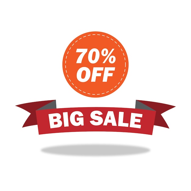 banner tag label big sale 70 off