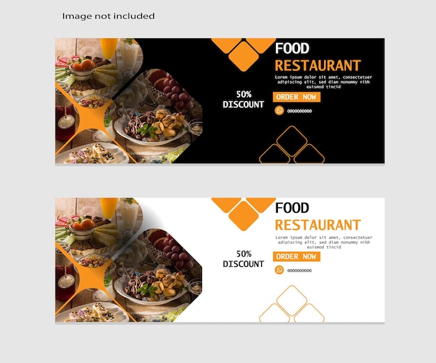 banner template design for food post on instagram