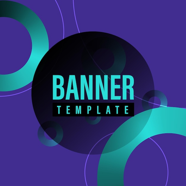 Banner template designdonut shape gradient geometric abstract background