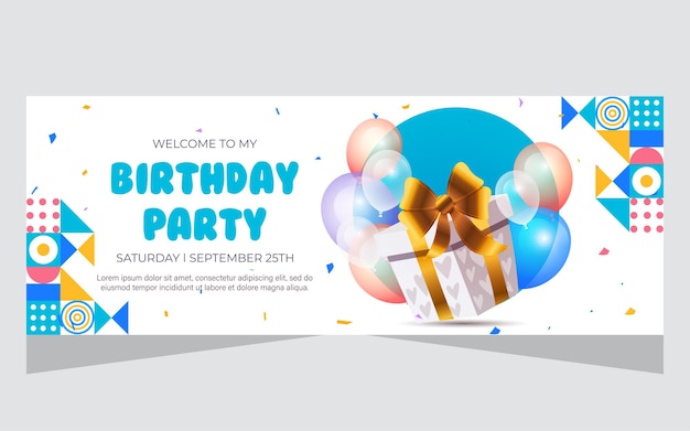 Banner template for happy birthday