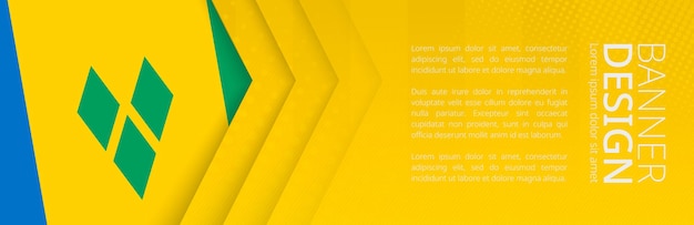 Banner template with flag of Saint Vincent and the Grenadines for advertising travel, business and other. Horizontal web banner design.