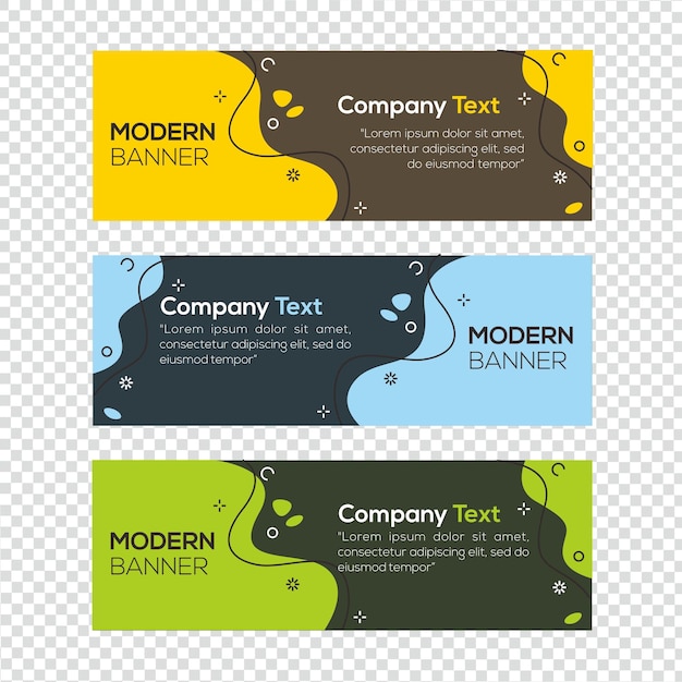 banner templates with modern design with blue green and yellow on it