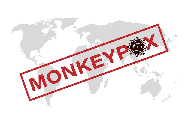 Banner vector illustrat with the monkey pox virus to inform and warn about the spread of the disease