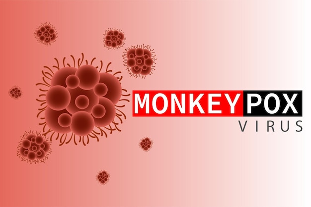 Banner vector illustration of the monkey pox virus for awareness and warning about the spread