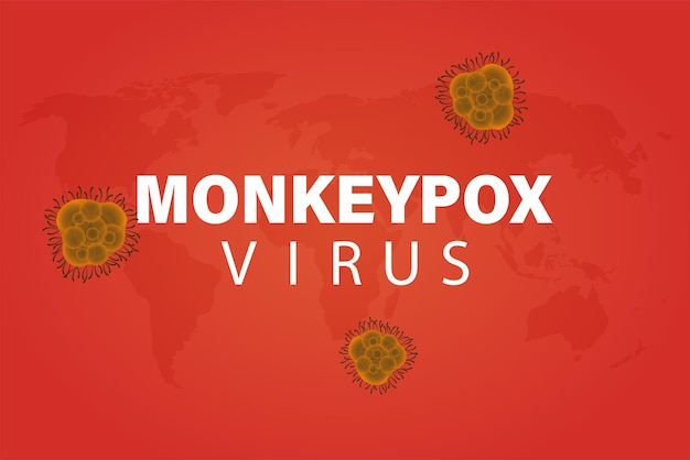 Banner vector illustration of the monkey pox virus for awareness and warning about the spread