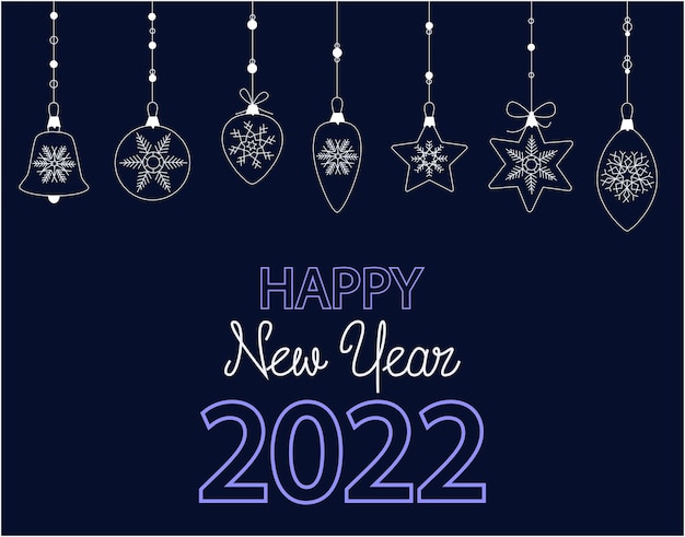 A banner with Christmas decorations isolated on a dark blue background