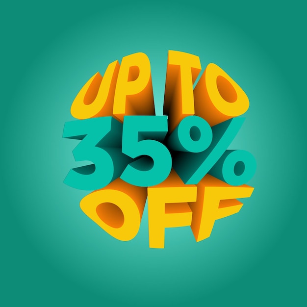 banner with green background discount and promotion percentage 35 off