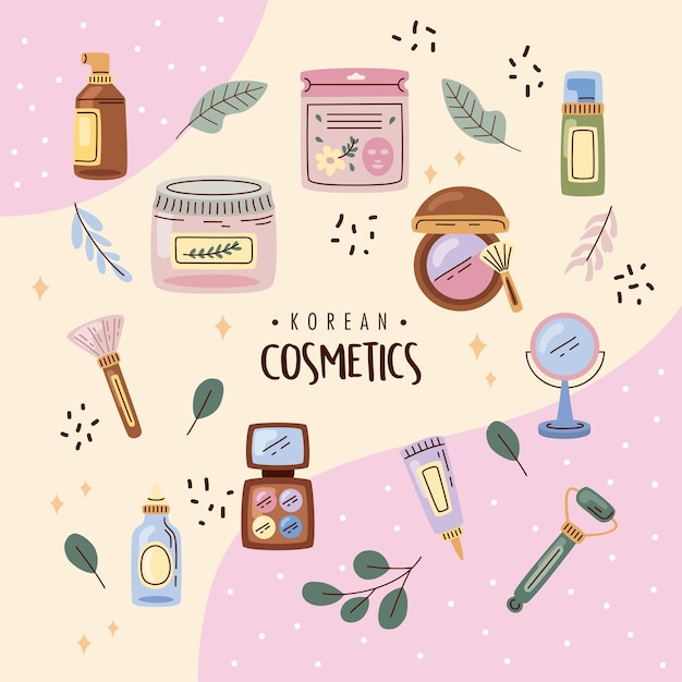 Banner with korean cosmetics