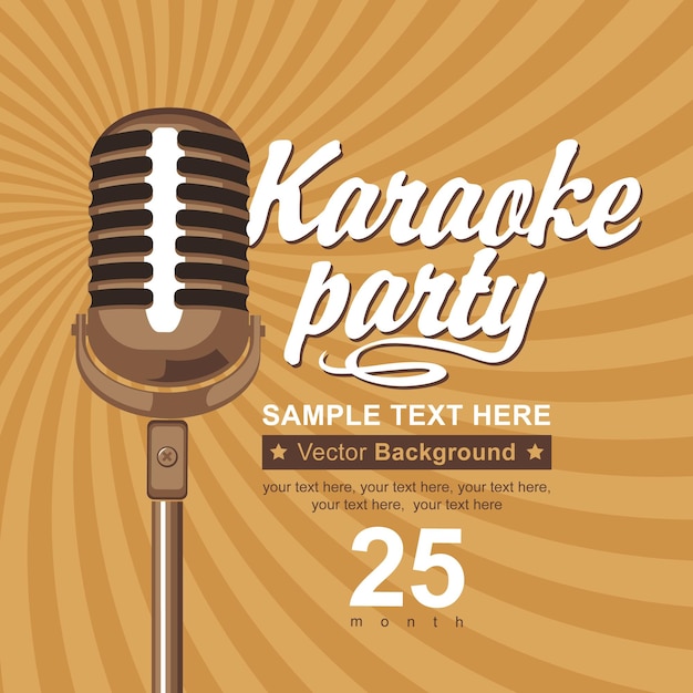 banner with microphone for karaoke parties