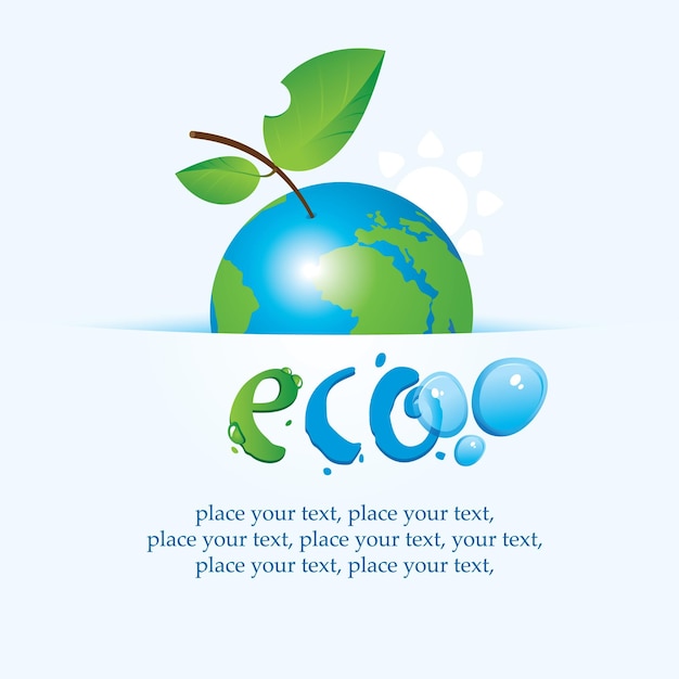 banner with the planet Earth as an apple