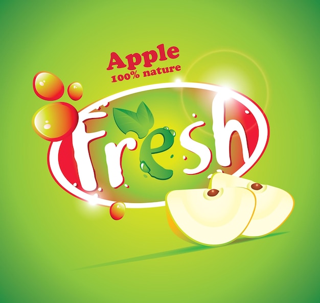 banner with slices of apple