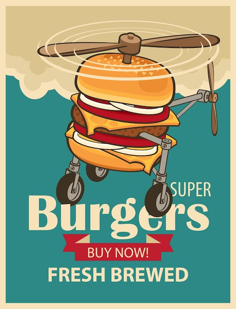 banner with super burger helicopter