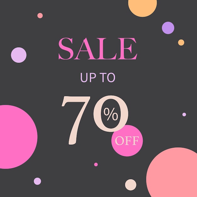 A banner with the text sale up to 70 percent