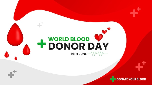 Banner world blood donor day simple banner landscape