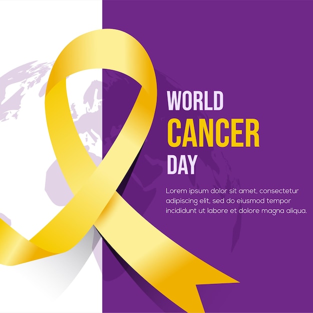 Banner world cancer day illustration