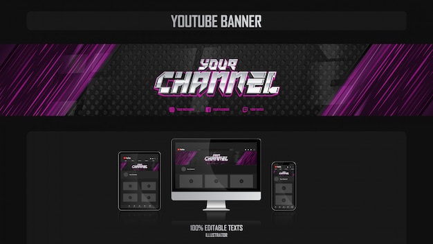 Banner for youtube channel with Music concept