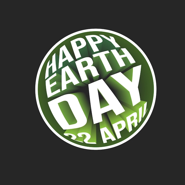 Banners for celebrating earth day with text 3D Vector Illustration