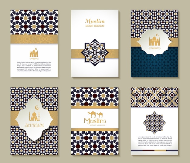 Banners set of ethnic design Religion abstract set of layout