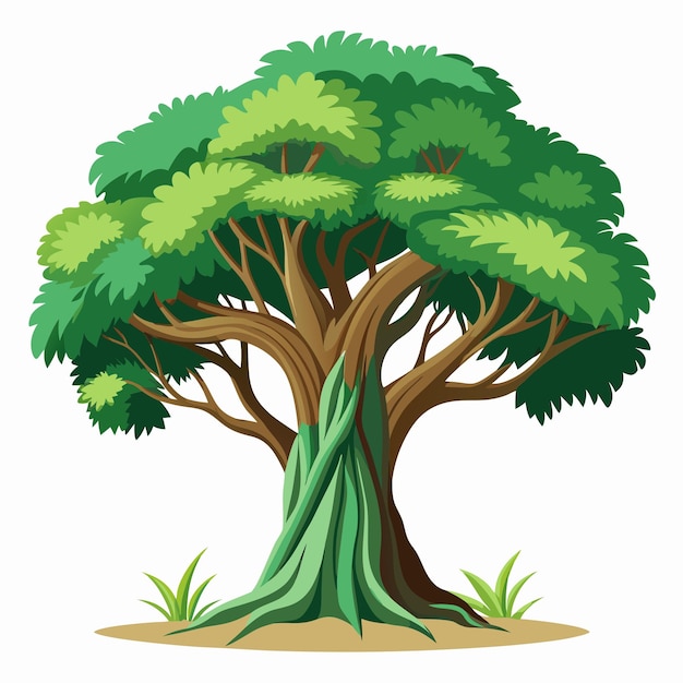 Banyan Tree Clip Art Vector Illustration Design