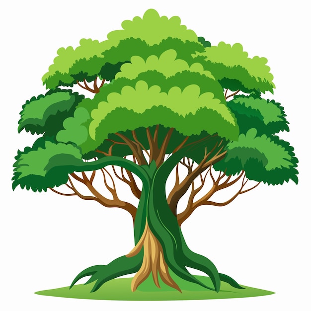 Banyan Tree Clip Art Vector Illustration Design