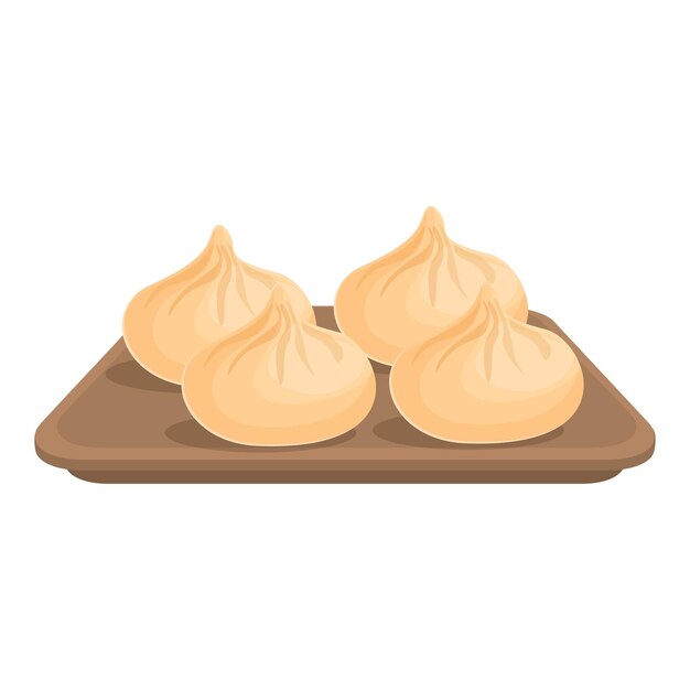 Baozi dumpling icon cartoon vector Bao bun Asian steam