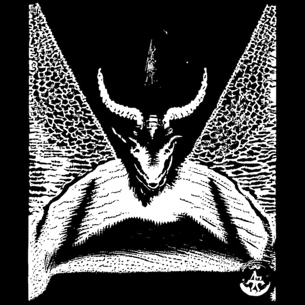 Vector baphomet vector illustration engraving