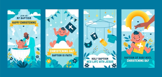 Baptism ceremony instagram stories template