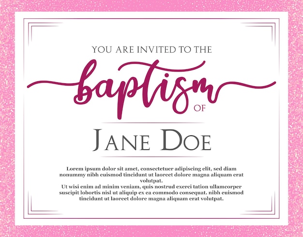 Vector baptism ceremony template