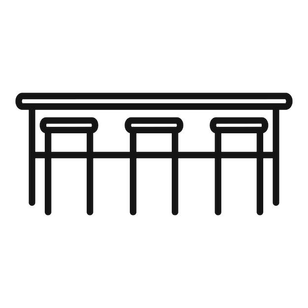 Bar counter chair icon outline vector Cafe table Food desk