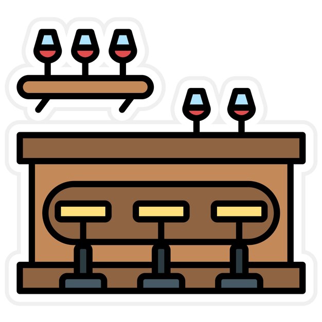 Vector bar counter icon vector image can be used for coffee shop