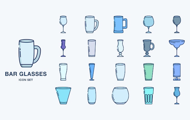 Bar glasses vector icon