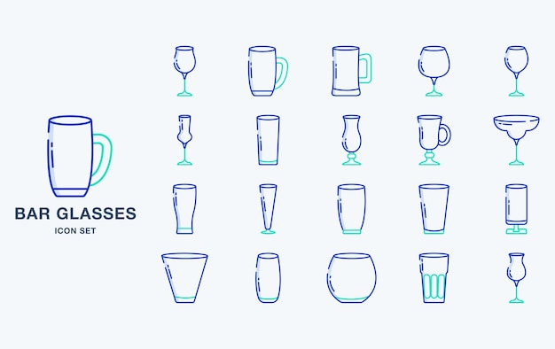 Bar glasses vector icon