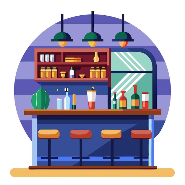 Vector bar interior design clipart vector art and illustration