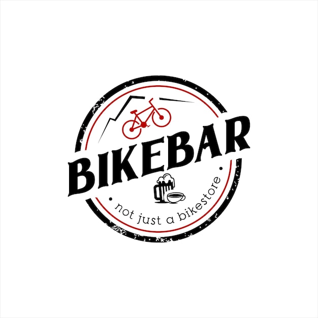 Bar Logo Design Bike Beer Vector