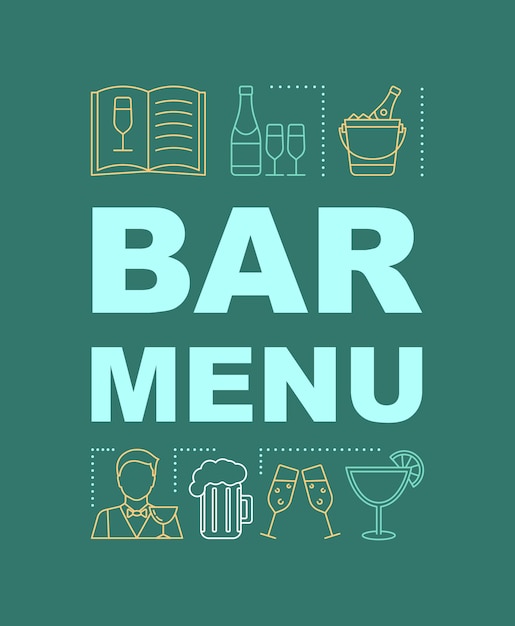 Bar menu word concepts banner