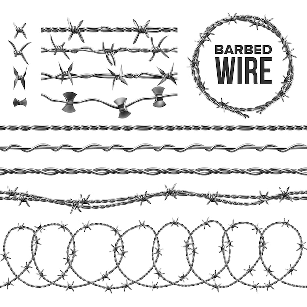 Barb Wire Collection With Razor Detail Set