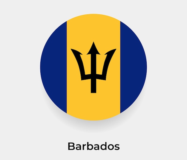 Barbados flag bubble circle round shape icon vector illustration