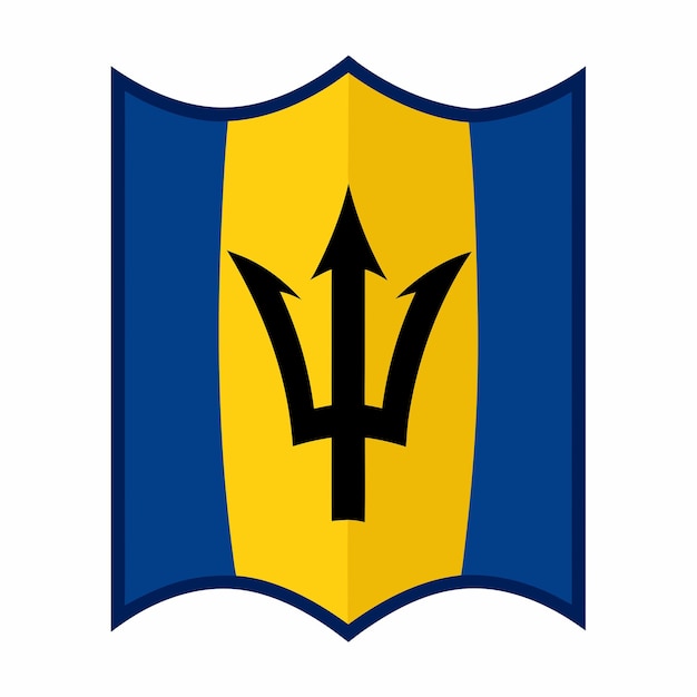 Barbados flag illustration on white background