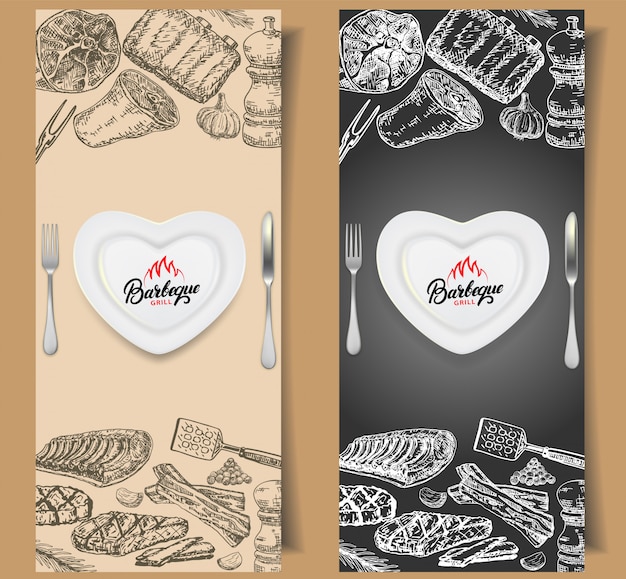 Barbecue banner templates