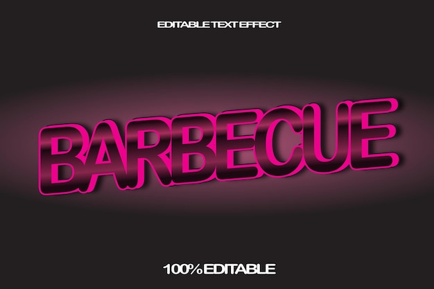 Barbecue Editable Text Effect 3D Emboss Style Design