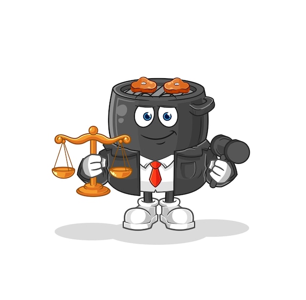 Barbecue lawyer cartoon cartoon mascot vector