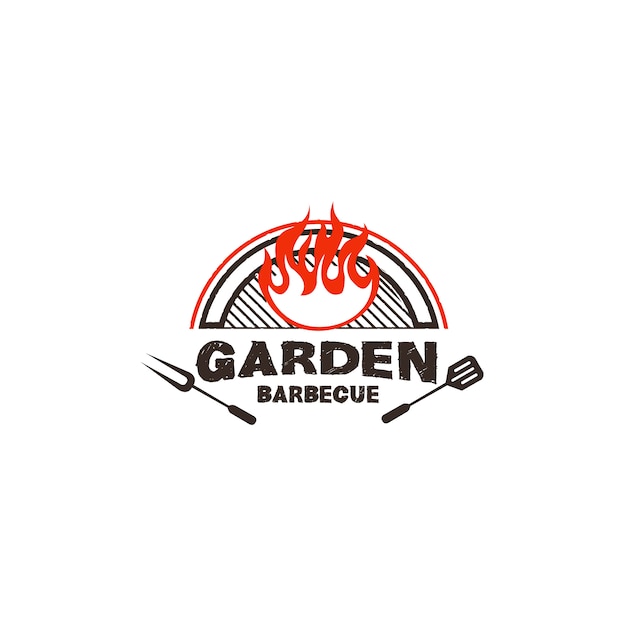 Barbecue logo design illustration