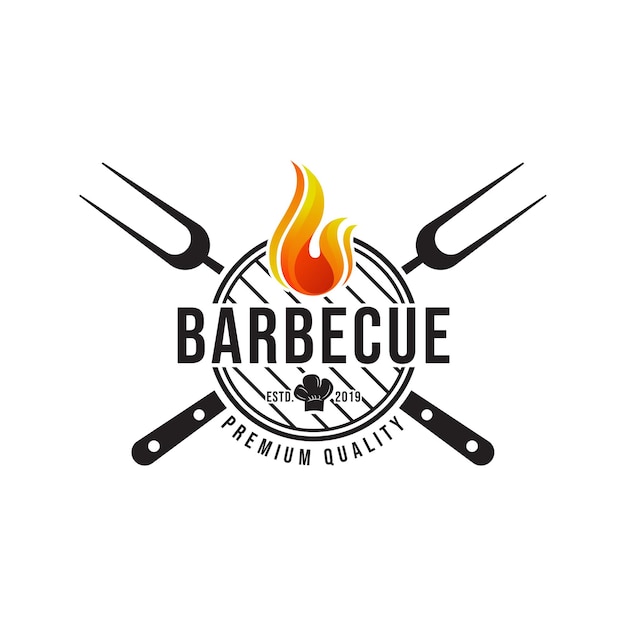 barbecue logo. flat design.