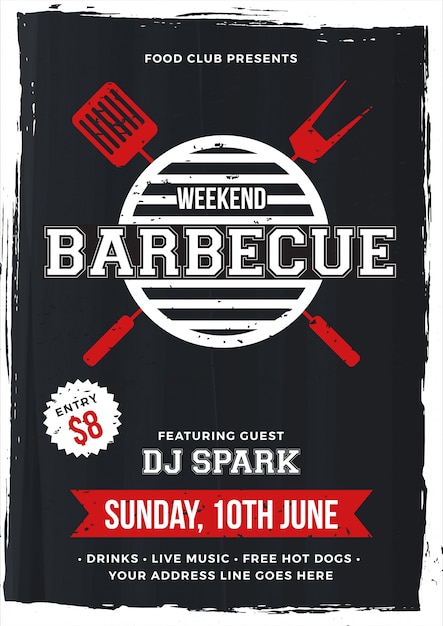 Vector barbecue poster