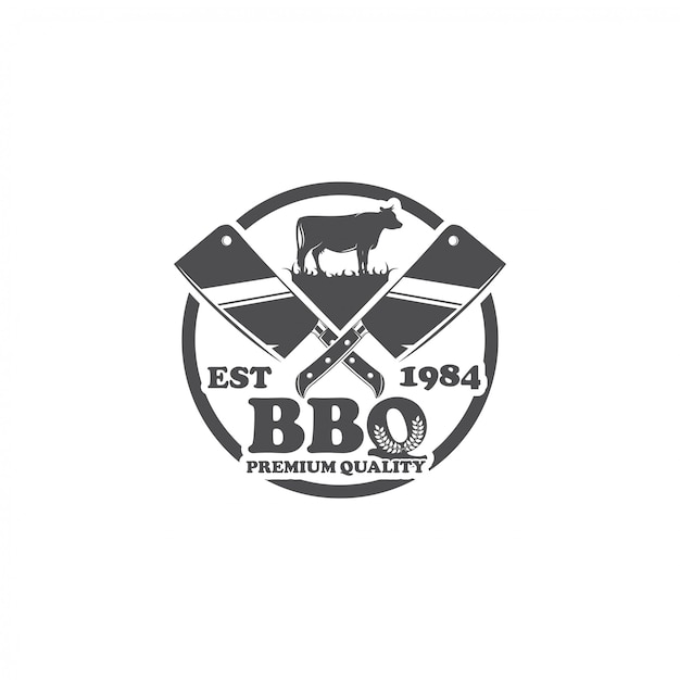 Barbecue restaurant logo design vector