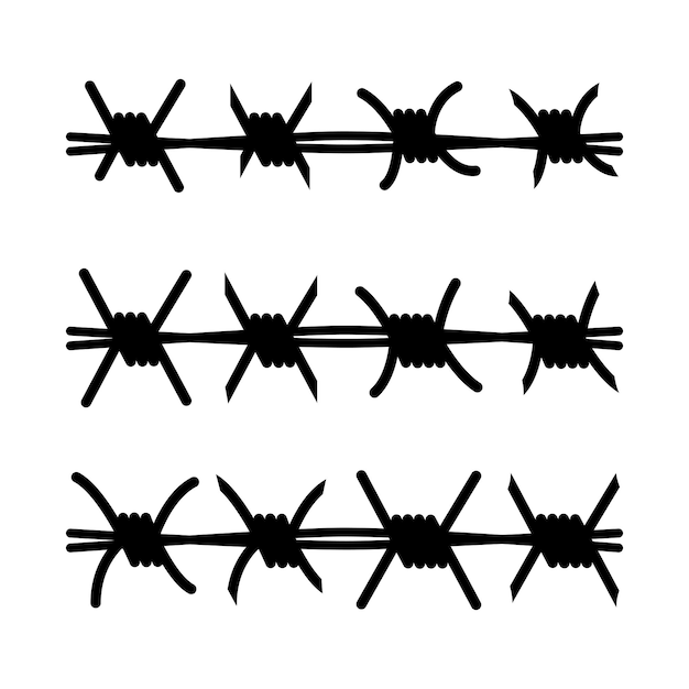 Barbed wire elements. Protect fence concept.