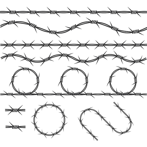 Barbed wire vector illustration design template