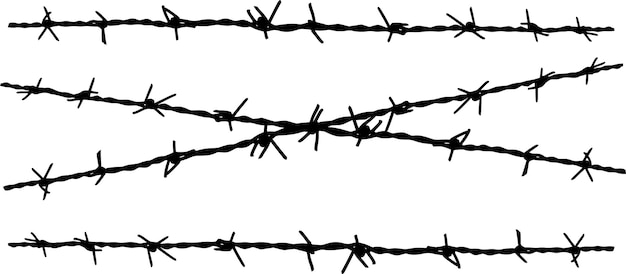 Vector barbed wire on a white background