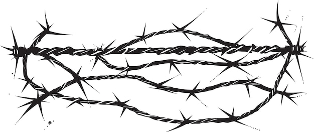 Vector barbed wire with a black background